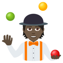 How Person Juggling: Dark Skin Tone emoji looks on Joypixels.