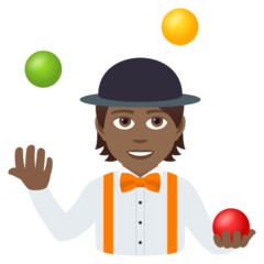 How Person Juggling: Medium-Dark Skin Tone emoji looks on Joypixels.