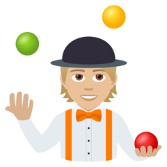 How Person Juggling: Medium-Light Skin Tone emoji looks on Joypixels.