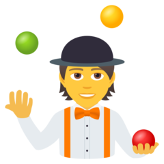 How Person Juggling emoji looks on Joypixels.