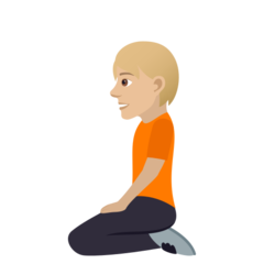 How Person Kneeling: Medium-Light Skin Tone emoji looks on Joypixels.