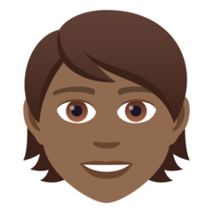 How Person: Medium-Dark Skin Tone emoji looks on Joypixels.