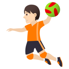 A quoi ressemblent les emoji Personne jouant au handball : peau claire sur Joypixels.