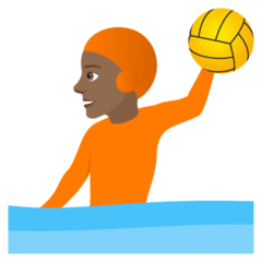 How Person Playing Water Polo: Medium-Dark Skin Tone emoji looks on Joypixels.