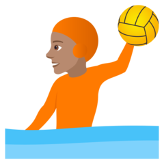 How Person Playing Water Polo: Medium Skin Tone emoji looks on Joypixels.