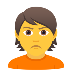 Bagaimana emoji Orang mencebik kelihatan di Joypixels.