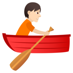 How Person Rowing Boat: Light Skin Tone emoji looks on Joypixels.