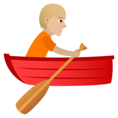 How Person Rowing Boat: Medium-Light Skin Tone emoji looks on Joypixels.