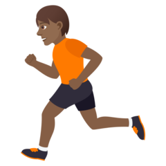 How Person Running: Medium-Dark Skin Tone emoji looks on Joypixels.