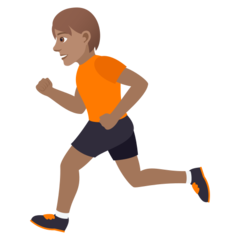 How Person Running: Medium Skin Tone emoji looks on Joypixels.