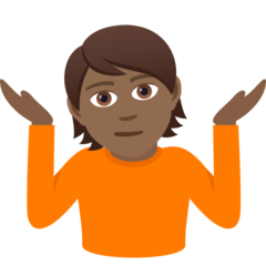 How Person Shrugging: Medium-Dark Skin Tone emoji looks on Joypixels.