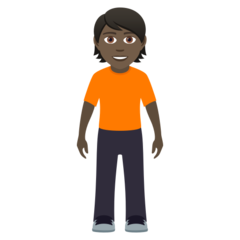 How Person Standing: Dark Skin Tone emoji looks on Joypixels.