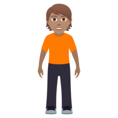 How Person Standing: Medium Skin Tone emoji looks on Joypixels.