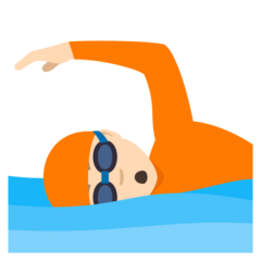 How Person Swimming: Light Skin Tone emoji looks on Joypixels.