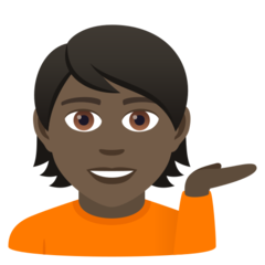 How Person Tipping Hand: Dark Skin Tone emoji looks on Joypixels.