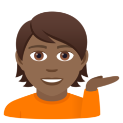 How Person Tipping Hand: Medium-Dark Skin Tone emoji looks on Joypixels.