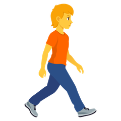 Come Pedone a destra emoji appare su Joypixels.