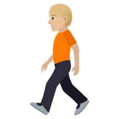 How Person Walking: Medium-Light Skin Tone emoji looks on Joypixels.