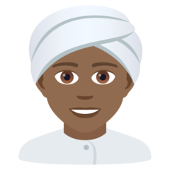 How Person Wearing Turban: Medium-Dark Skin Tone emoji looks on Joypixels.