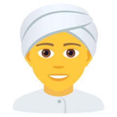 How Person Wearing Turban emoji looks on Joypixels.