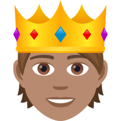 How Person with Crown: Medium Skin Tone emoji looks on Joypixels.