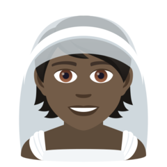 How Person with Veil: Dark Skin Tone emoji looks on Joypixels.