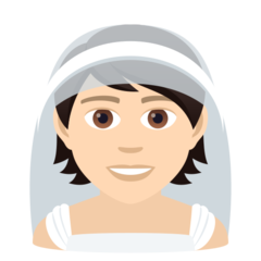 How Person with Veil: Light Skin Tone emoji looks on Joypixels.