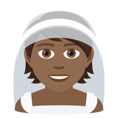 How Person with Veil: Medium-Dark Skin Tone emoji looks on Joypixels.