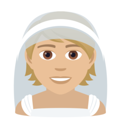 A quoi ressemblent les emoji Personne mariée avec voile: peau moyennement claire sur Joypixels.