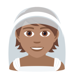 How Person with Veil: Medium Skin Tone emoji looks on Joypixels.