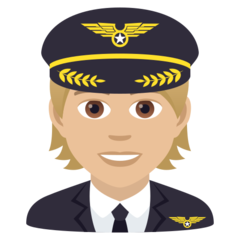 A quoi ressemblent les emoji Pilote: peau moyennement claire sur Joypixels.