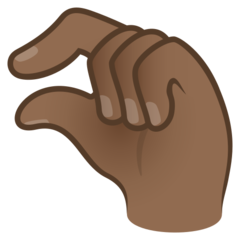 How Pinching Hand: Medium-Dark Skin Tone emoji looks on Joypixels.