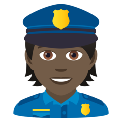 How Police Officer: Dark Skin Tone emoji looks on Joypixels.