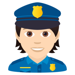 Wie Polizist(in): helle Hautfarbe Emoji auf Joypixels aussieht.