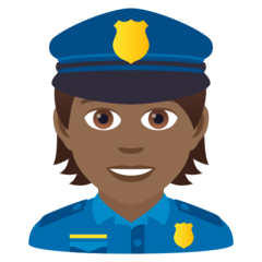 Wie Polizist(in): mitteldunkle Hautfarbe Emoji auf Joypixels aussieht.