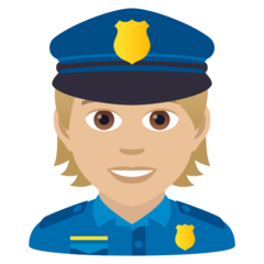 How Police Officer: Medium-Light Skin Tone emoji looks on Joypixels.