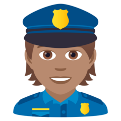 Wie Polizist(in): mittlere Hautfarbe Emoji auf Joypixels aussieht.