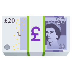 How Pound Banknote emoji looks on Joypixels.