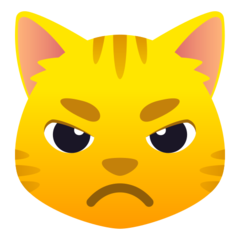 How Pouting Cat emoji looks on Joypixels.