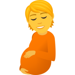 Hvordan Gravid person emoji ser ud på Joypixels.