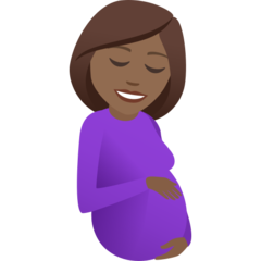 A quoi ressemblent les emoji Femme enceinte : peau mate sur Joypixels.