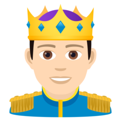 How Prince: Light Skin Tone emoji looks on Joypixels.