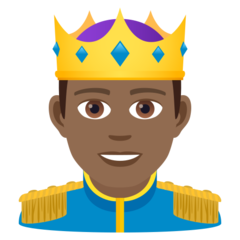 A quoi ressemblent les emoji Prince : peau mate sur Joypixels.