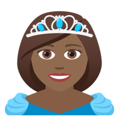 How Princess: Medium-Dark Skin Tone emoji looks on Joypixels.