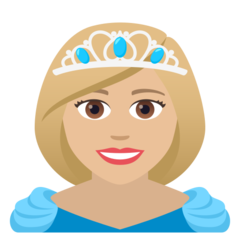 How Princess: Medium-Light Skin Tone emoji looks on Joypixels.