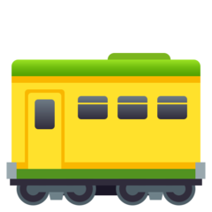 How Railway Car emoji looks on Joypixels.