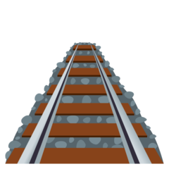 How Railway Track emoji looks on Joypixels.