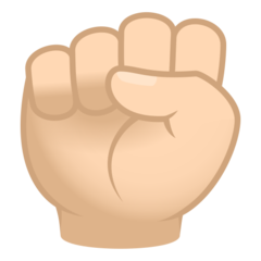 How Raised Fist: Light Skin Tone emoji looks on Joypixels.