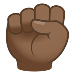 How Raised Fist: Medium-Dark Skin Tone emoji looks on Joypixels.