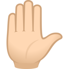 How Raised Hand: Light Skin Tone emoji looks on Joypixels.